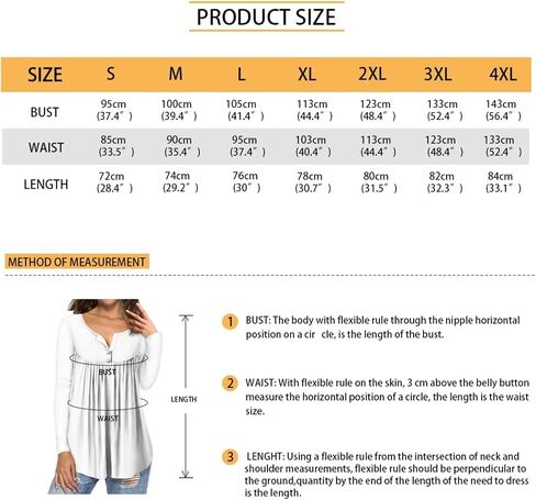 Women's Long Sleeves Tunic Blouses V Neck Button Up T Shirt with Shirring Hem S-4XL in Saudi Arabia
