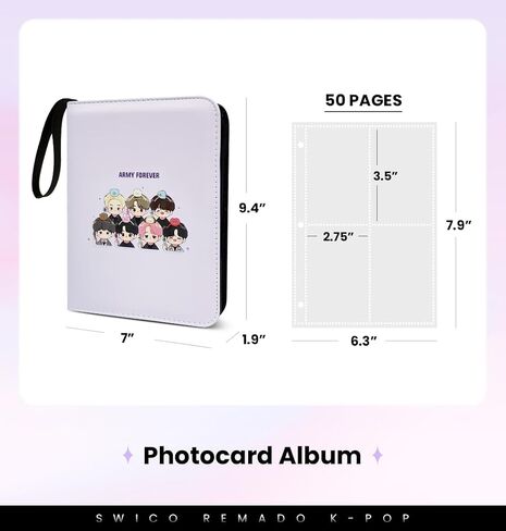 Kpop Merch Photocard Binder لطيف 400 جيوب Photocard حامل كتاب ألبوم صور لبطاقات Lomo JUNG KOOK V JIMIN SUGA J-HOPE JIN RM in Kuwait