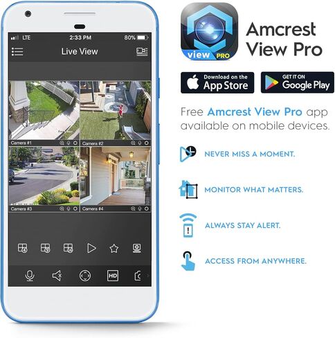 كاميرا Amcrest UltraHD 4K (8MP) للأمان الخارجي POE IP، رؤية ليلية 98 قدمًا، عدسة 2.8 مم، مقاومة للطقس IP67، قبة مقاومة للتخريب IK10، تسجيل MicroSD، أبيض (REP-IP8M-2493EW) (متجدد) in Kuwait