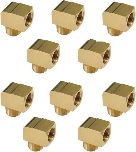Brass Street Elbow, Male x Female Elbow, 1/8" Male x 1/8" Female NPT, (10 Pack) in Saudi Arabia