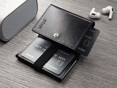 PULARYS Mini Wallet BONO - جلد إيطالي - فتحة لبطاقة SD - ما يصل إلى 8 فتحات للبطاقات - قفل سريع - حامل أقلام - للرجال والنساء - تصميم كلاسيكي in Saudi Arabia