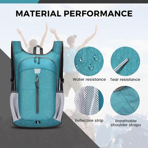 Lightweight Packable Hiking Backpack for Men and Women - Ideal Foldable Outdoor Travel Bag (Light green) in Saudi Arabia