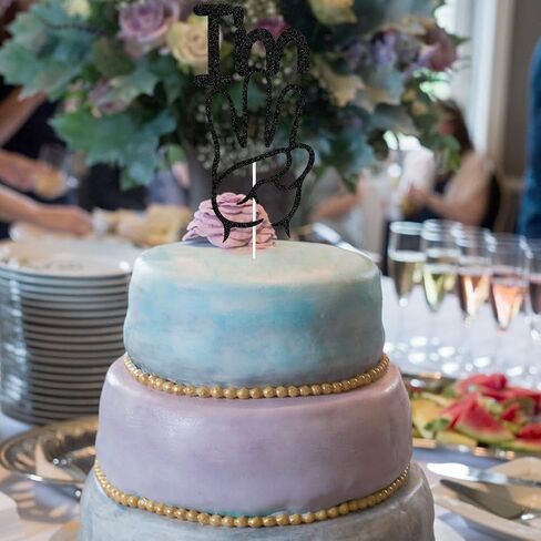 أنا ثلاثة كعكة توبر، ثلاثة أصابع ديكور كعكة، 3 سنوات من العمر زينة حفلة عيد ميلاد، حفلة عيد ميلاد ثالثة بريق أسود in Kuwait