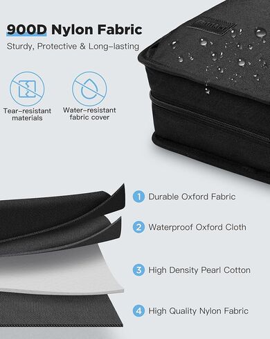 Zannaki 3 Inch 3 Ring Zipper Binder with Shoulder Strap & Handle, Zippered Three D-Ring Binder Organizer for Middle School Supplies, Multi-Pocket Zip Up Binder Bag, Black in Kuwait