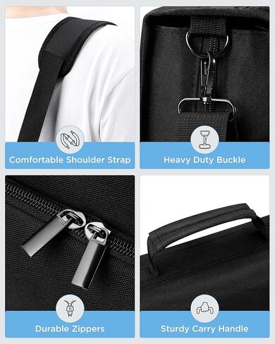 Zannaki 3 Inch 3 Ring Zipper Binder with Shoulder Strap & Handle, Zippered Three D-Ring Binder Organizer for Middle School Supplies, Multi-Pocket Zip Up Binder Bag, Black in Kuwait