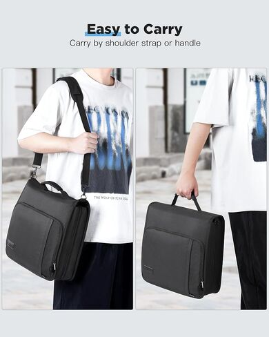 Zannaki 3 Inch 3 Ring Zipper Binder with Shoulder Strap & Handle, Zippered Three D-Ring Binder Organizer for Middle School Supplies, Multi-Pocket Zip Up Binder Bag, Black in Kuwait