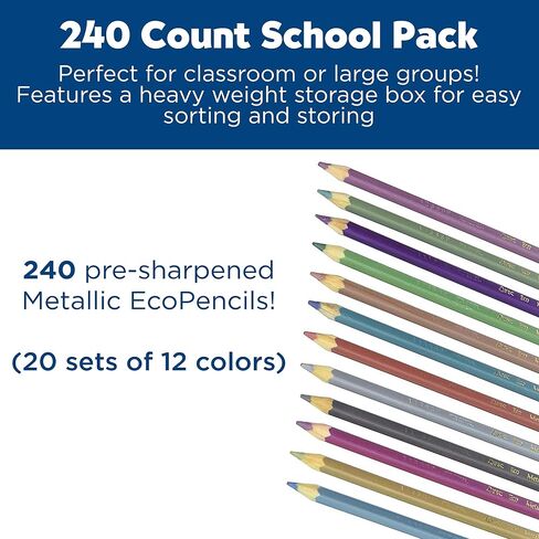Faber-Castell - Metallic Colored EcoPencils School Pack - Premium Art Supplies For Kids (20 Sets of 12 Colors) in Saudi Arabia