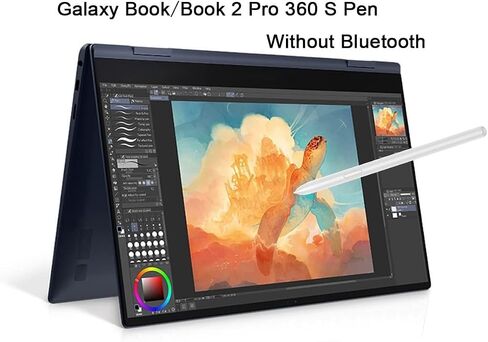 Galaxy Book Pro 360 S Pen Replacement for Samsung Galaxy Book Pro 360, Book 2 Pro 360, Book3 360, Book3 Pro 360 Stylus Pen (Without Bluetooth) for 2-in-1 Laptop, 13.3" /15.6" Stylus Pen (Silver) in Saudi Arabia