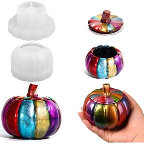 Halloween Resin Jar Molds, Pumpkin Jars Silicone Moldswith Lids, Epoxy Resin Casting Molds for DIY Jewelry Box,Candle Holder,Candy Container,Halloween Decor，Epoxy Resin Casting Process in Saudi Arabia