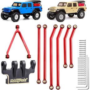 Hobbypark Aluminum High Clearance Links Set & Brass Link Mounts for Axial SCX24 Gladiator 1/24 Crawler Car Upgrade Parts