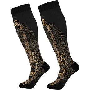 Compression Socks for Men Women Colorful Tie Dye Knee High Socks Support for Athletic Sport Running Hiking Fitness