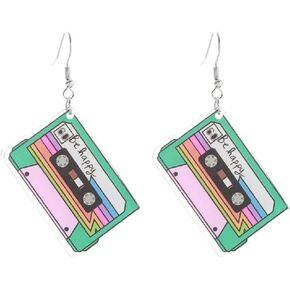 80s Neon Earrings for Women Colorful Cassette Tape Acrylic Drop Earrings Retro Lightweight Radio Games Console Dangle Earrings for 80's Outfit Party Accessories