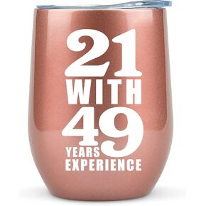 50th Birthday Gifts for Women Funny - 12 Ounce 21 with 29 years Experience Wine Glass 50th Birthday Gifts for Her, 50 Year Old Gifts for Women, 1974 Birthday Gifts For Women Gifts For Women Turning 50