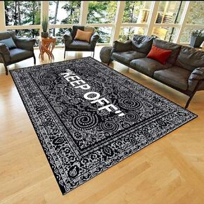 Keep Off Rug, Keep Off Carpet, for Living Room, Fan Carpet, Area Rug, Popular Rug, Home Decor, Modern Rug, Popular Rug,Themed Rug, Rug for Living Room, ((31""x47"") = 80x120cm), Black