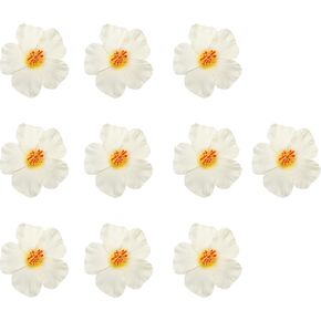 10PCS Hibiscus Flowers Hawaii Party Summer Party DIY Decorations Artificial Flowers Hula Girls Favor Hair Decoration Flower (Red)