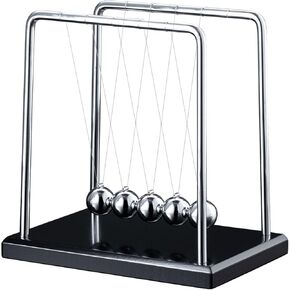 Newtons Cradle Pendulum Balance Balls Cool Science Gadgets Perpetual Kinetic Motion Physics Toys Desktop Decoration for Office& Home (5 Balls)