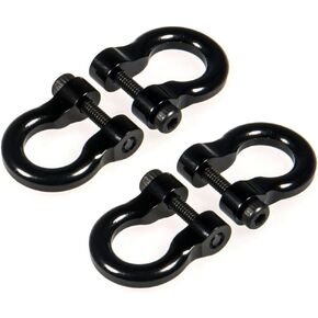 4 Pcs Aluminum Tow Shackle for 1/10 Scale TRX-4 Crawler Car (Black)