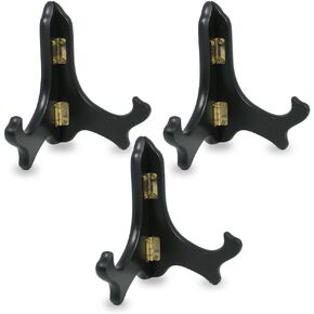 BANBERRY DESIGNS Black Folding Easels Display Stands Premium Quality 5" H Set of 3 Easels Ideal for Plates Plaques Books Tiles