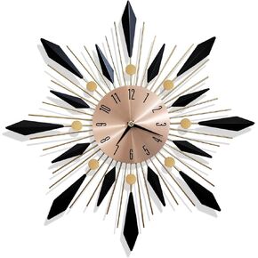 Large Wall Clock 28 inch Decorative,Mid Century Silent Non-Ticking Big Clock,Battery Powered Suitable for Living Room Kitchen Bedroom Office Decoration(Size:70cm)
