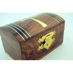 Tapered Cross Design Wood Rosary Box