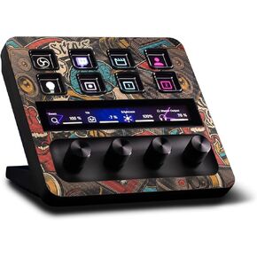MightySkins Carbon Fiber Skin Compatible with Elgato Stream Deck + Orange Hip Hop | Protective, Durable Textured Carbon Fiber Finish | Easy to Apply | Made in The USA