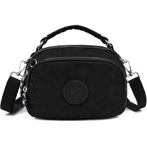 OPXTO-BoBo Lightweight Small Solid Color Crossbody shoulder bag, Nylon Multi-Pocket Cell Phone Purses Wallet for Women