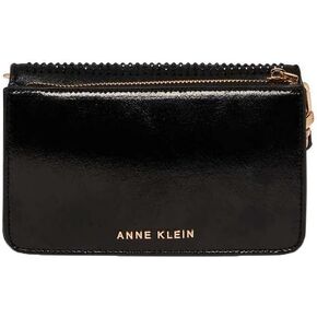 Anne Klein Crystalized Mini Flap Crossbody, Black/Black