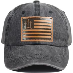 Leather Jesus Hats for Men Women, Religious Gifts for Women Men, Adjustable Embroidered Cotton Christian Baseball Cap