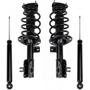 TRQ Front Complete Strut Assembly & Rear Shock Absorbers Compatible with 2014-2017 Mazda 6