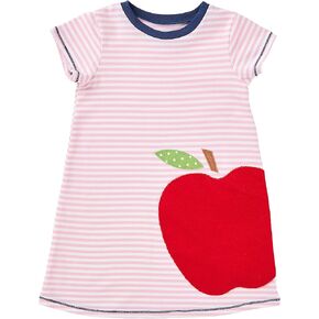 Mud Pie Girls' One Size Apple T-Shirt Dress