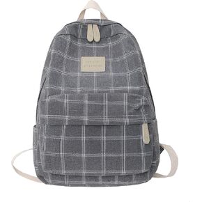 Light Academia Aesthetic Backpack Plaid Preppy Backpack Teen Girls Book Bags Back to School Backpack Supplies (Sage Green)
