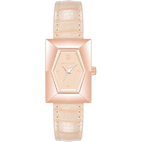 Anne Klein Women's Shiny Croco-Grain Leather Strap Watch