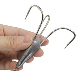 2pcs/Pack Snagging Treble Hooks Large Weighted Fishing Hooks 1.0oz 1.7oz 2.6oz