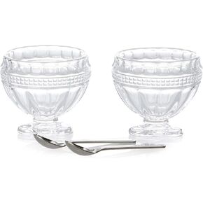 Godinger Salt and Pepper Cellars Shakers with Spoons - Set of 2