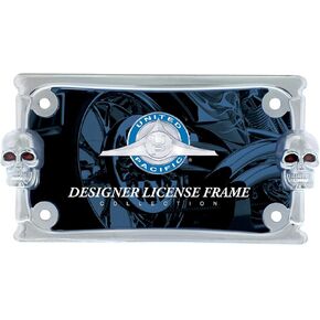 United Pacific 50075 Chrome Skull Motorcycle License Plate Frame