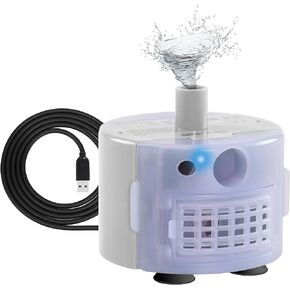 EOX Cat Water Fountain Pump, Pet Water Fountain Pump, Cat Water Fountain Pump Replacement, Ultra Silent Cat Fountain Pump with 6 ft Power Cable for Stainless Steel Cat Water Fountain