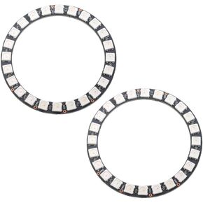 2PCS Colorful 24 Bits LED Ring Light Individually Addressable WS2812B 5050 RGB Lamp Module with Integrated Drivers for Arduino Raspberry Pi ESP8266