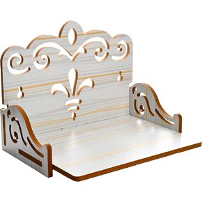 Wooden Wall Mounted Hanging Table top Temple Pooja Mandir God Stand Shelf for Storage and Idols Decoration for Home Office and Gifting (Beige)