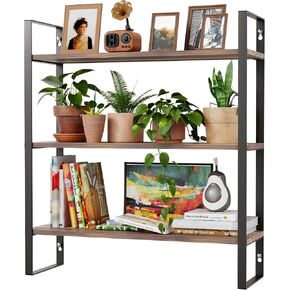 3 Tier White Square Wall Shelf with Gold Metal Frame Decorative Floating Shelf Wall Mounted Geometric Metal&Wood Hanging Shelf for Storage Rustic Rectangle Iron Shelf Display for Bathroom,Home