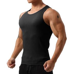 Mens Elastic Workout Gym Muscle Sleeveless Shirts Athletic Lightweight Sweatshirts Tank Tops for Men T79