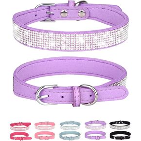 Petank Dog Collar for Small Medium Large Dogs，Small Dog Collar for Female Dogs, Bling Girl Dog Collars, Pink Dog Collar, Rhinestone Puppy Collars (M, Pink)