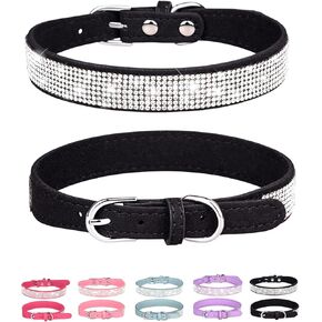 Petank Dog Collar for Small Medium Large Dogs，Small Dog Collar for Female Dogs, Bling Girl Dog Collars, Pink Dog Collar, Rhinestone Puppy Collars (M, Pink)