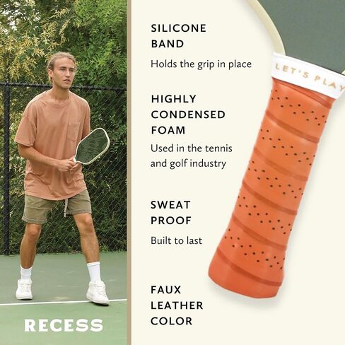 Recess Pickleball Single Paddles - Fiberglass Surface, Honeycomb Core - Sweatproof Foam Comfort Grip - Canvas Cover & Silicone Grip Ring - Tournament or Casual Play - Modern Designs - USAPA Approved in Saudi Arabia
