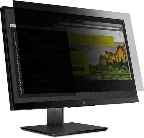 فلتر شاشة الخصوصية 4Vu من Targus لجهاز HP EliteDisplay E243 Z24nf G2 (نسبة 16:9)، عرض أفقي/صورة، مرشح الضوء الأزرق لحماية إجهاد العين (AST039GLZ)، شفاف in Kuwait