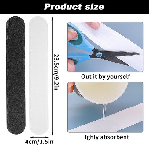 Yolev 40 Pcs Hat Sweat Liner Golf Hat Size Reducer Pad Absorbent Sweat Breathable for Men and Women Cap Black,White in Saudi Arabia