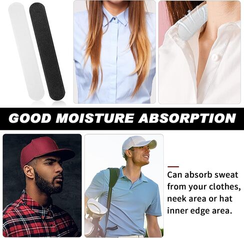 Yolev 40 Pcs Hat Sweat Liner Golf Hat Size Reducer Pad Absorbent Sweat Breathable for Men and Women Cap Black,White in Saudi Arabia