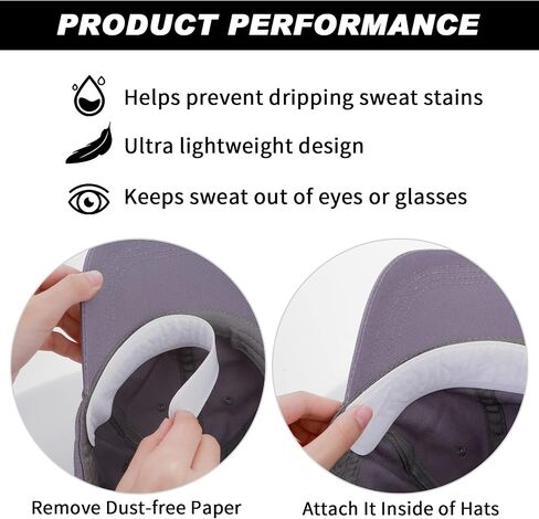 Yolev 40 Pcs Hat Sweat Liner Golf Hat Size Reducer Pad Absorbent Sweat Breathable for Men and Women Cap Black,White in Saudi Arabia