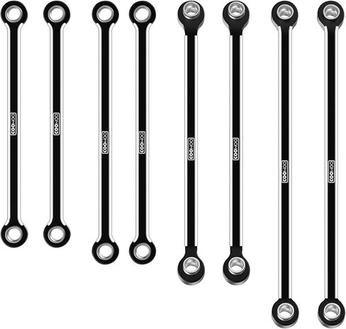 COOWOO RC Linkage, High Clearance Chassis Links Set Upgrade Parts for 1/18 UTB18 RC Crawler Car, Made of Aluminum Alloy, Set of 8, Black in Saudi Arabia