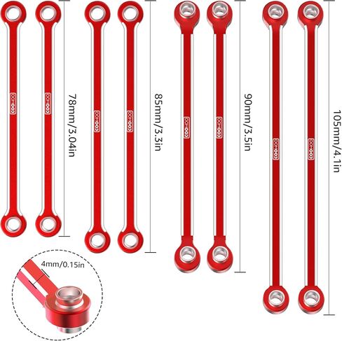 COOWOO RC Linkage, High Clearance Chassis Links Set Upgrade Parts for 1/18 UTB18 RC Crawler Car, Made of Aluminum Alloy, Set of 8, Black in Saudi Arabia