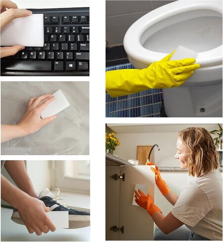50 Pack Magic Sponges Cleaning Eraser, Melamine Sponge Foam Pads, Multi-Functional Household Cleaning Sponges for Kitchen, Furniture, Bathtub, Bathroom, Sink, Wall Cleaner in Saudi Arabia